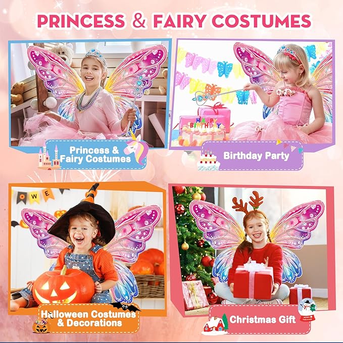 Children's Electric Fairy Wings With LED Lights And Music