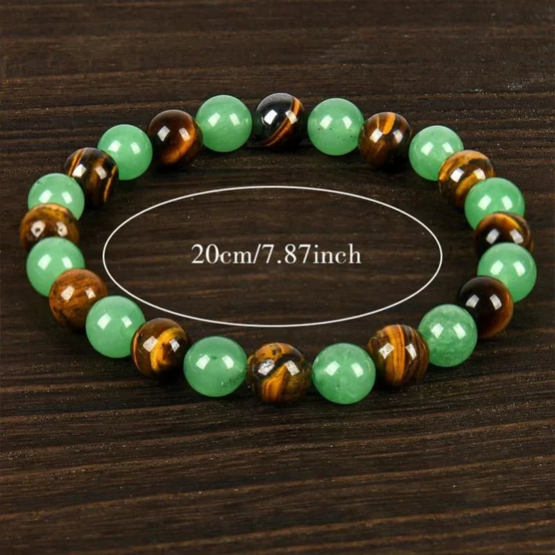 ✨Wealth Guardian Crystal Bracelet – Aventurine & Tiger-Eye