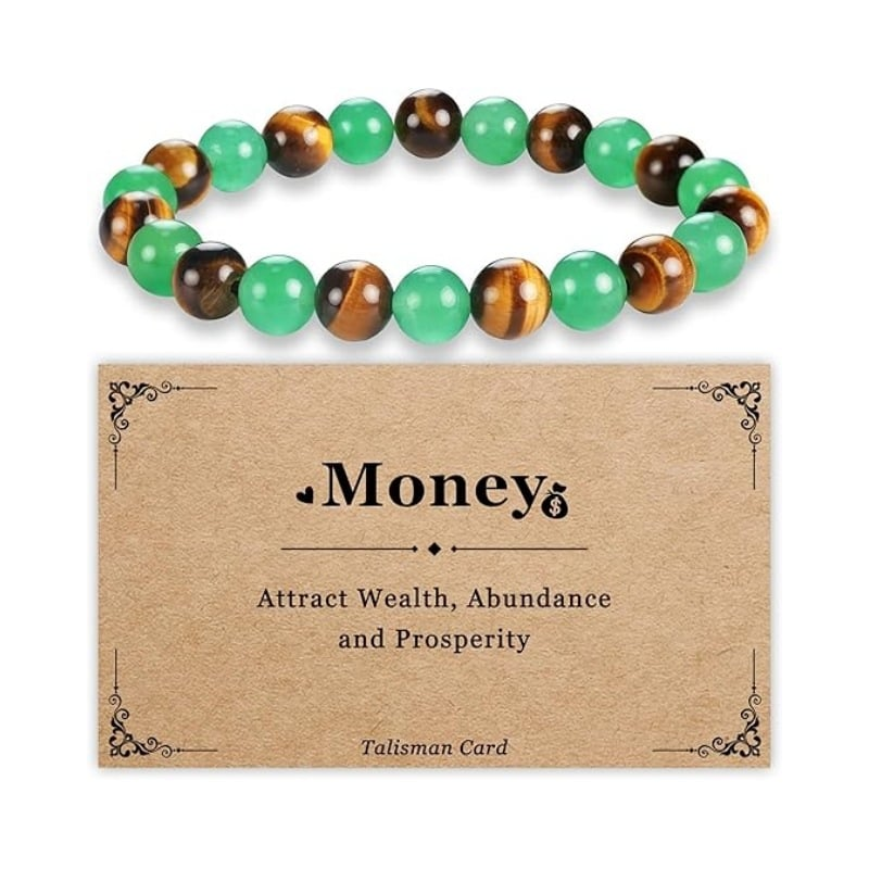 ✨Wealth Guardian Crystal Bracelet – Aventurine & Tiger-Eye