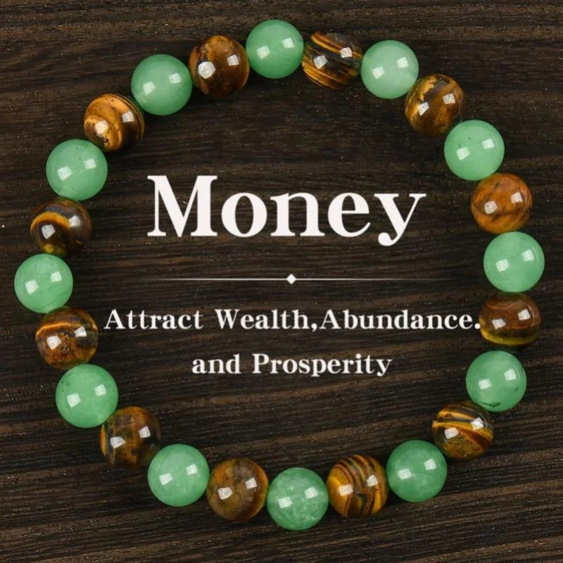 ✨Wealth Guardian Crystal Bracelet – Aventurine & Tiger-Eye