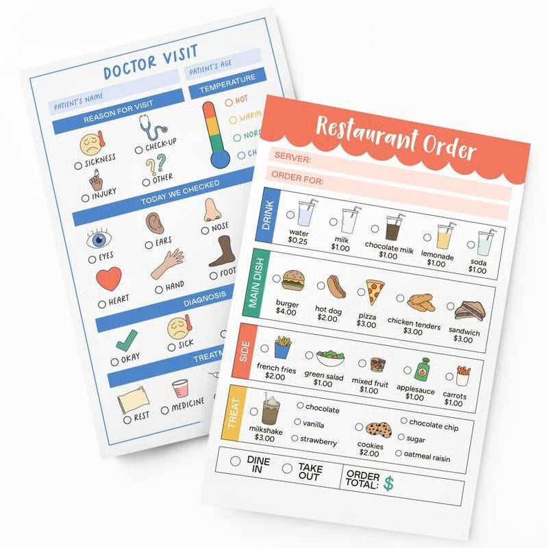 🥳Pretend Play Notepads | 2-Pack | 40 Pages Each ✨
