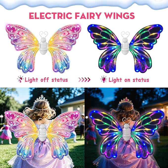 Children's Electric Fairy Wings With LED Lights And Music