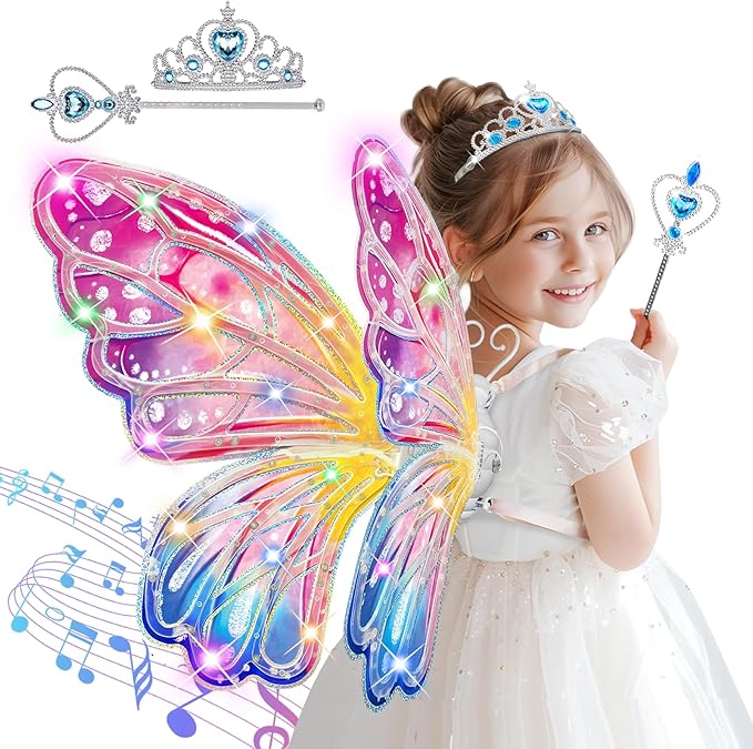 Children's Electric Fairy Wings With LED Lights And Music
