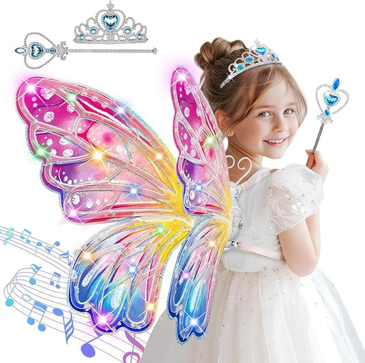 Children's Electric Fairy Wings With LED Lights And Music